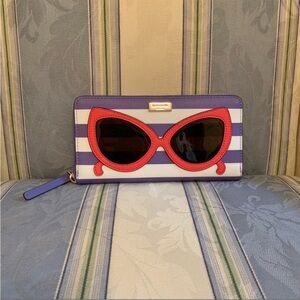 Kate Spade Purple and White Striped Wallet